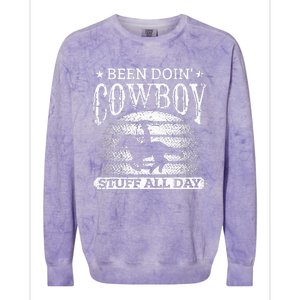 Been Doing Cow Stuff All Day Roping Racing Horse Riding Colorblast Crewneck Sweatshirt