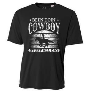 Been Doing Cow Stuff All Day Roping Racing Horse Riding Cooling Performance Crew T-Shirt