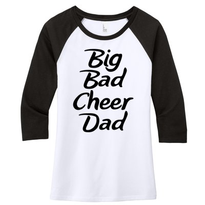 Big Dad Cheer Dad Women's Tri-Blend 3/4-Sleeve Raglan Shirt