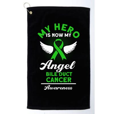 Bile Duct Cancer Awareness My Hero Is Now My Angel Bile Duct Gift Golf Towel