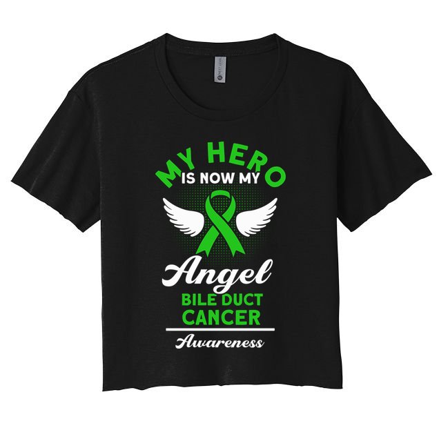 Bile Duct Cancer Awareness My Hero Is Now My Angel Bile Duct Gift Crop Top