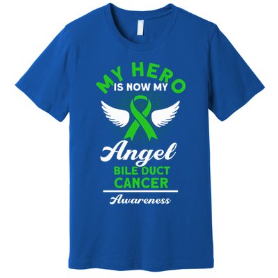 Bile Duct Cancer Awareness My Hero Is Now My Angel Bile Duct Gift Premium T-Shirt