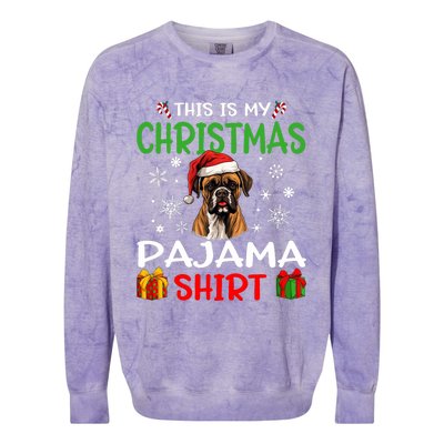 Boxer Dog Christmas Pajama Merry Xmas Colorblast Crewneck Sweatshirt