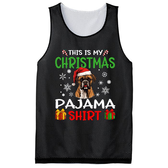 Boxer Dog Christmas Pajama Merry Xmas Mesh Reversible Basketball Jersey Tank