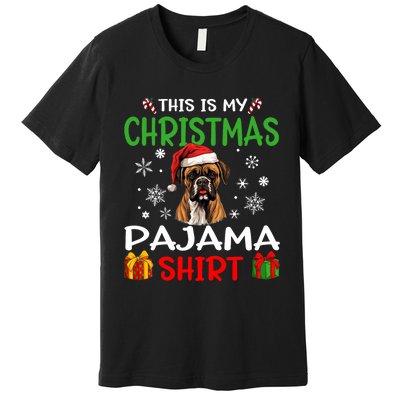 Boxer Dog Christmas Pajama Merry Xmas Premium T-Shirt