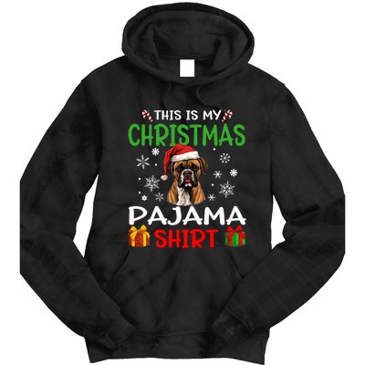 Boxer Dog Christmas Pajama Merry Xmas Tie Dye Hoodie