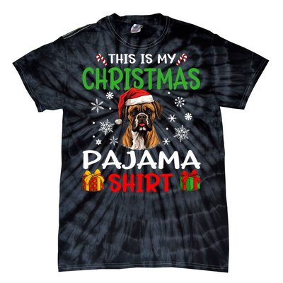 Boxer Dog Christmas Pajama Merry Xmas Tie-Dye T-Shirt