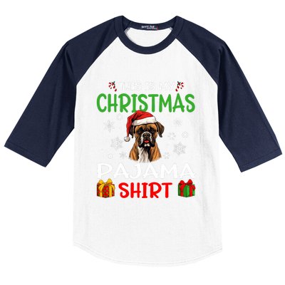 Boxer Dog Christmas Pajama Merry Xmas Baseball Sleeve Shirt