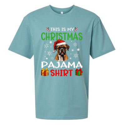 Boxer Dog Christmas Pajama Merry Xmas Sueded Cloud Jersey T-Shirt