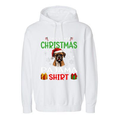 Boxer Dog Christmas Pajama Merry Xmas Garment-Dyed Fleece Hoodie