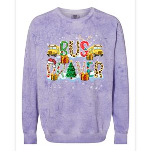 Bus Driver Christmas School Bus Driver Xmas Party Cool Gift Colorblast Crewneck Sweatshirt