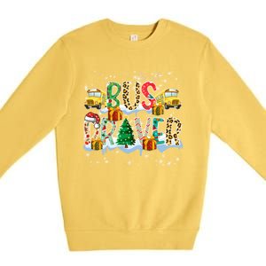 Bus Driver Christmas School Bus Driver Xmas Party Cool Gift Premium Crewneck Sweatshirt