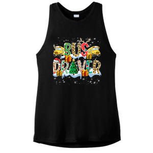 Bus Driver Christmas School Bus Driver Xmas Party Cool Gift Ladies PosiCharge Tri-Blend Wicking Tank