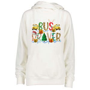 Bus Driver Christmas School Bus Driver Xmas Party Cool Gift Womens Funnel Neck Pullover Hood