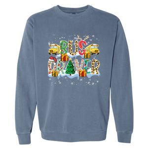 Bus Driver Christmas School Bus Driver Xmas Party Cool Gift Garment-Dyed Sweatshirt