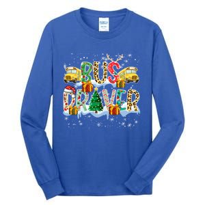 Bus Driver Christmas School Bus Driver Xmas Party Cool Gift Tall Long Sleeve T-Shirt