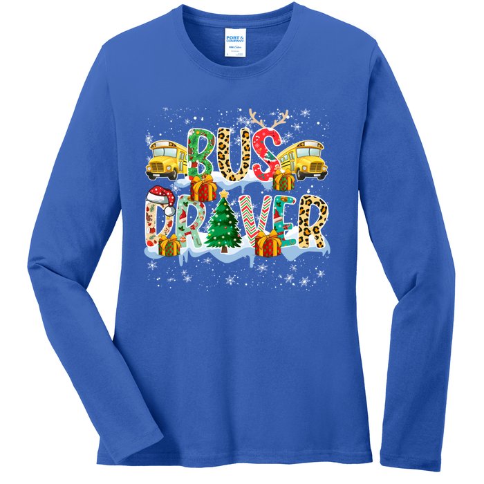 Bus Driver Christmas School Bus Driver Xmas Party Cool Gift Ladies Long Sleeve Shirt