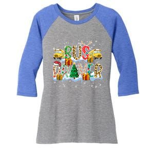 Bus Driver Christmas School Bus Driver Xmas Party Cool Gift Women's Tri-Blend 3/4-Sleeve Raglan Shirt