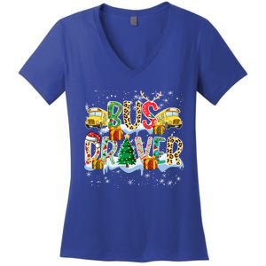 Bus Driver Christmas School Bus Driver Xmas Party Cool Gift Women's V-Neck T-Shirt