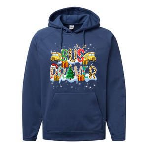 Bus Driver Christmas School Bus Driver Xmas Party Cool Gift Performance Fleece Hoodie