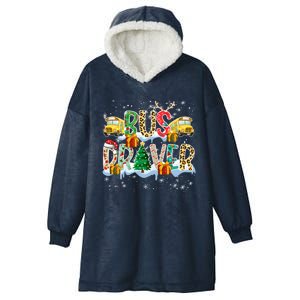 Bus Driver Christmas School Bus Driver Xmas Party Cool Gift Hooded Wearable Blanket