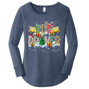 Bus Driver Christmas School Bus Driver Xmas Party Cool Gift Women's Perfect Tri Tunic Long Sleeve Shirt