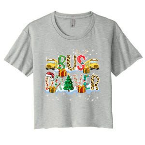 Bus Driver Christmas School Bus Driver Xmas Party Cool Gift Women's Crop Top Tee