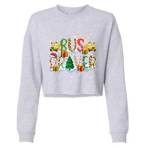 Bus Driver Christmas School Bus Driver Xmas Party Cool Gift Cropped Pullover Crew