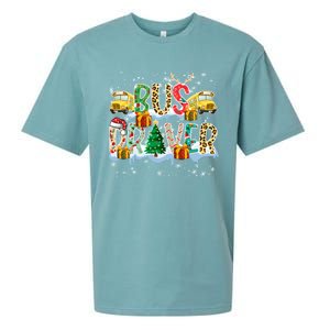 Bus Driver Christmas School Bus Driver Xmas Party Cool Gift Sueded Cloud Jersey T-Shirt