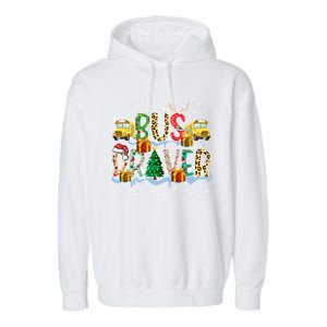 Bus Driver Christmas School Bus Driver Xmas Party Cool Gift Garment-Dyed Fleece Hoodie