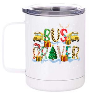 Bus Driver Christmas School Bus Driver Xmas Party Cool Gift 12 oz Stainless Steel Tumbler Cup