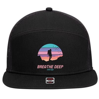 Breathe Deep Climb High Hiking Camping Backpacking 7 Panel Mesh Trucker Snapback Hat