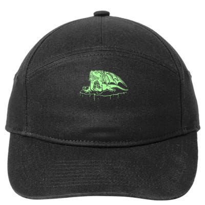 Bearded Dragon Cool Lizard Funny Reptile Bearded Dragon Pet Reptile Shirt Weird Animal Graphic 7-Panel Snapback Hat