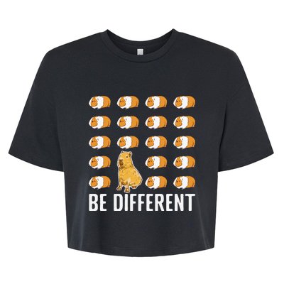 Be different Capybaras Funny Capibara Rodent Capybara  Bella+Canvas Jersey Crop Tee