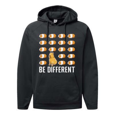 Be different Capybaras Funny Capibara Rodent Capybara  Performance Fleece Hoodie