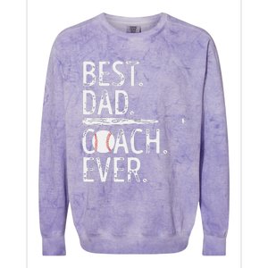 Best Dad Coach Ever Baseball Patriotic For Father's Day Colorblast Crewneck Sweatshirt