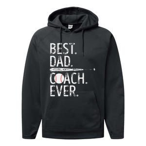 Best Dad Coach Ever Baseball Patriotic For Father's Day Performance Fleece Hoodie