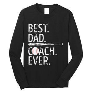 Best Dad Coach Ever Baseball Patriotic For Father's Day Long Sleeve Shirt