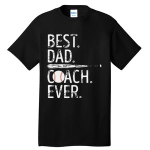 Best Dad Coach Ever Baseball Patriotic For Father's Day Tall T-Shirt