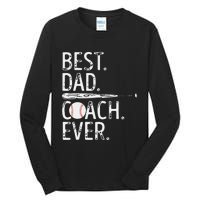 Best Dad Coach Ever Baseball Patriotic For Father's Day Tall Long Sleeve T-Shirt