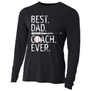 Best Dad Coach Ever Baseball Patriotic For Father's Day Cooling Performance Long Sleeve Crew