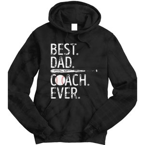 Best Dad Coach Ever Baseball Patriotic For Father's Day Tie Dye Hoodie