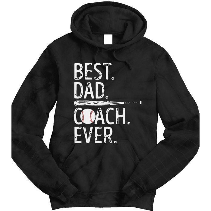 Best Dad Coach Ever Baseball Patriotic For Father's Day Tie Dye Hoodie