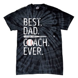 Best Dad Coach Ever Baseball Patriotic For Father's Day Tie-Dye T-Shirt