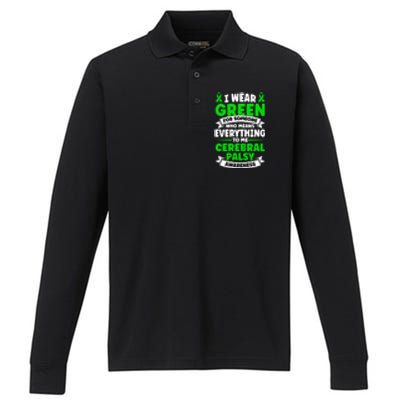 Brain Damage Cerebral Palsy Awareness Cerebral Palsy Gift Performance Long Sleeve Polo