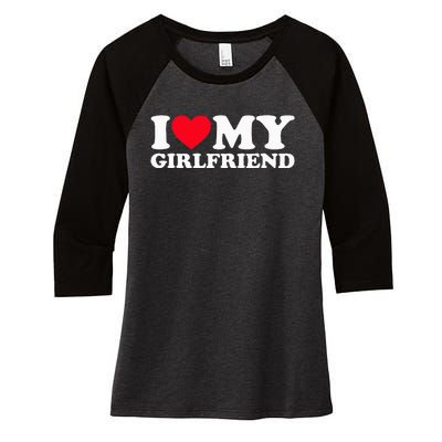 Black Double Classic Fit Show Your Love Women's Tri-Blend 3/4-Sleeve Raglan Shirt