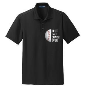 Best Dad Coach Ever Funny Baseball For Sport Lovers Dry Zone Grid Polo