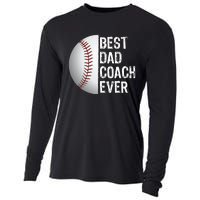 Best Dad Coach Ever Funny Baseball For Sport Lovers Cooling Performance Long Sleeve Crew