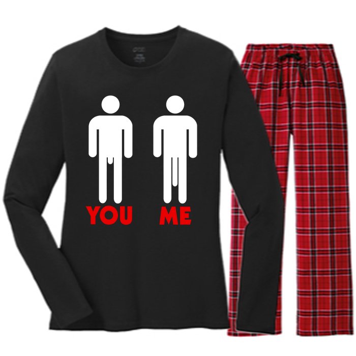 Big Dick Cock Funny Meme Women's Long Sleeve Flannel Pajama Set 