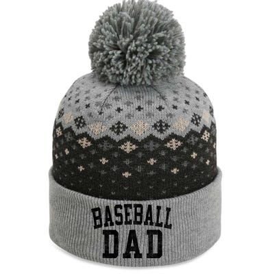 Baseball Dad Classic Bold Font FatherS Day Daddy The Baniff Cuffed Pom Beanie